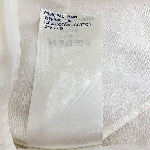 Louis Vuitton Womens White Monogram Embossed Cotton Button-Up Shirt Size 34 - Picture 6 of 7